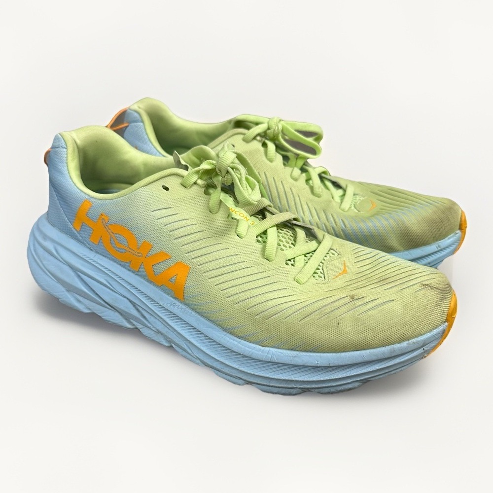Size 10B One HOKA W Rincon 3 Butterfly Summer Song Green & Blue Running‎ Shoes